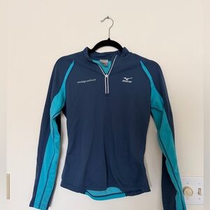 Mizuno Navy and Aqua Quarter Zip Top